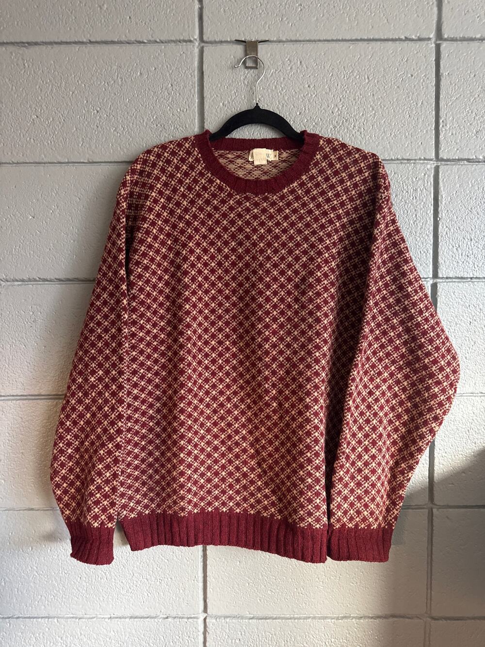 Vintage Men's J.Crew 100% Wool Fair Isle Nordic Crewneck Sweater size M